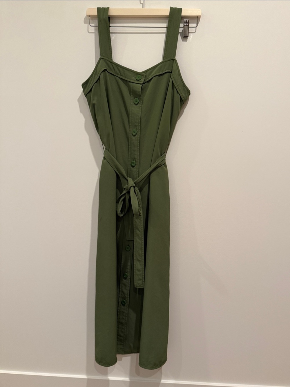 🌳 Everlane Button-Front Dress with Tie Waist